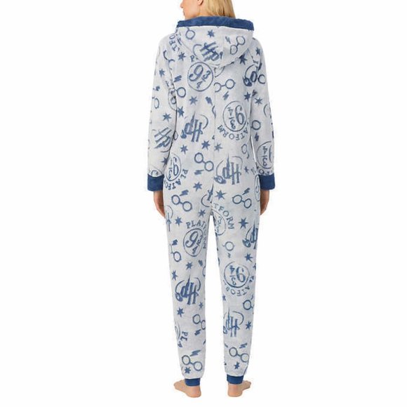 NWT Wizarding World Harry Potter Cozy 1 Piece Pajamas Blue Size M $60 FFF174 - Picture 4 of 5